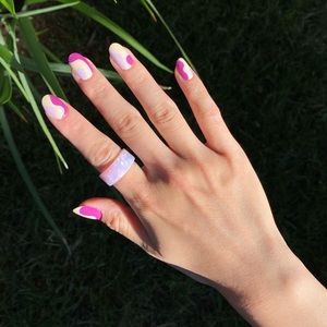 CHUNKY RESIN RING - Pink, Purple, Grey